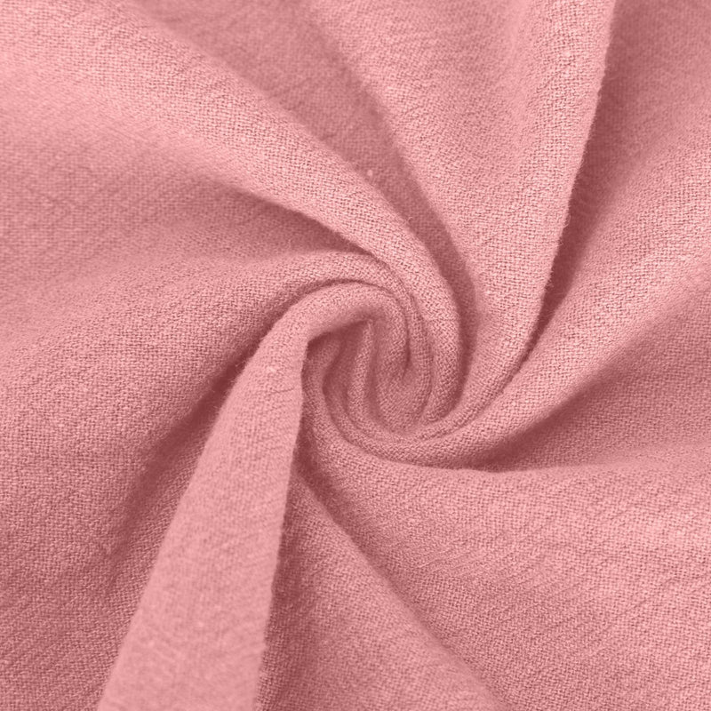 FOCLMP Women Button Down Shirts Cotton Linen Blouse Tops 3/4 Sleeve Gauze Collar Shirt Tunic Loose Fit Fashion Trendy Clothes Summer Tops for Women 2024 Trendy Plus Size Pink S