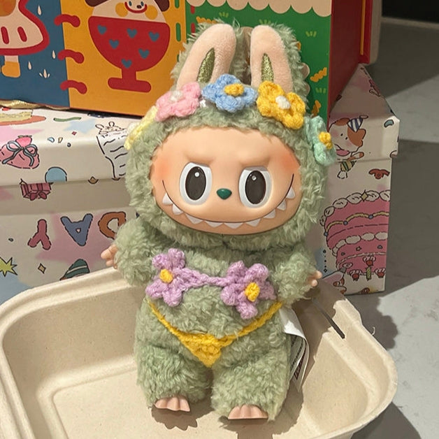 Doll Cloth Blossom Knit Bikini Duo For Labubu - 063