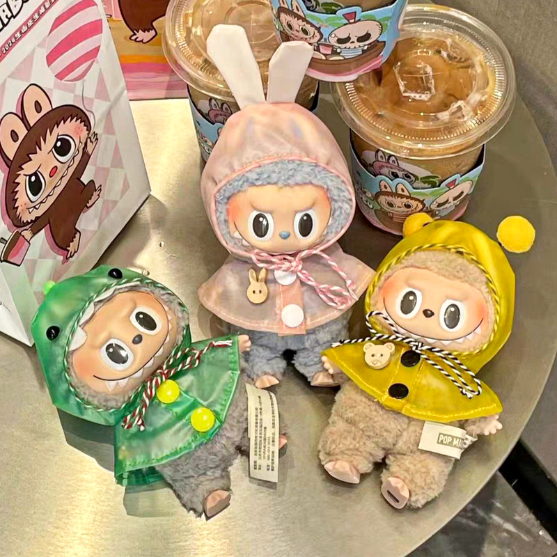Doll Cloth DripDrop Critter Raincoat For Labubu - 053