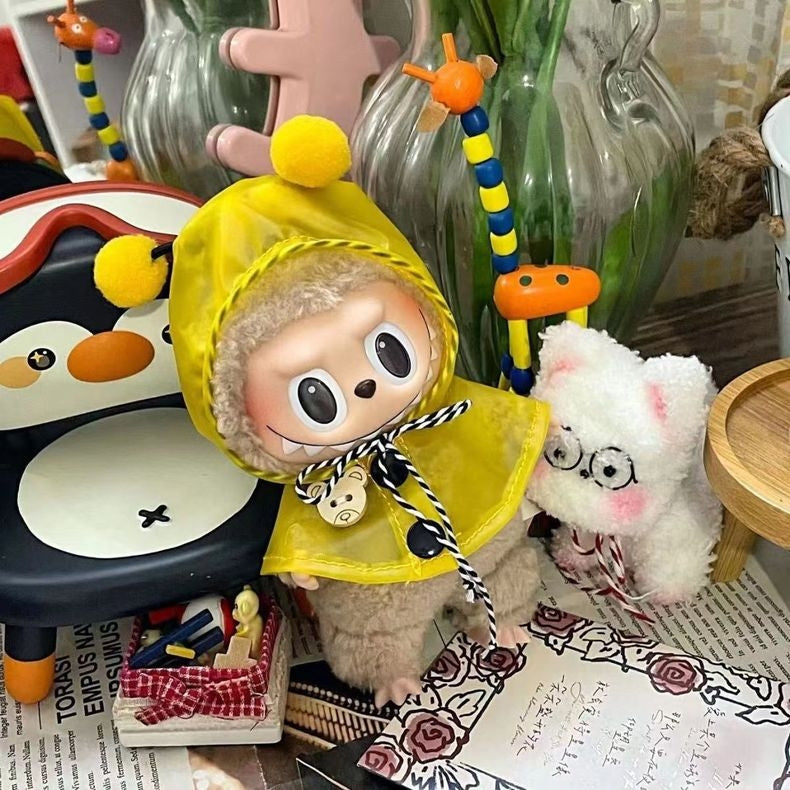 Doll Cloth DripDrop Critter Raincoat For Labubu - 053