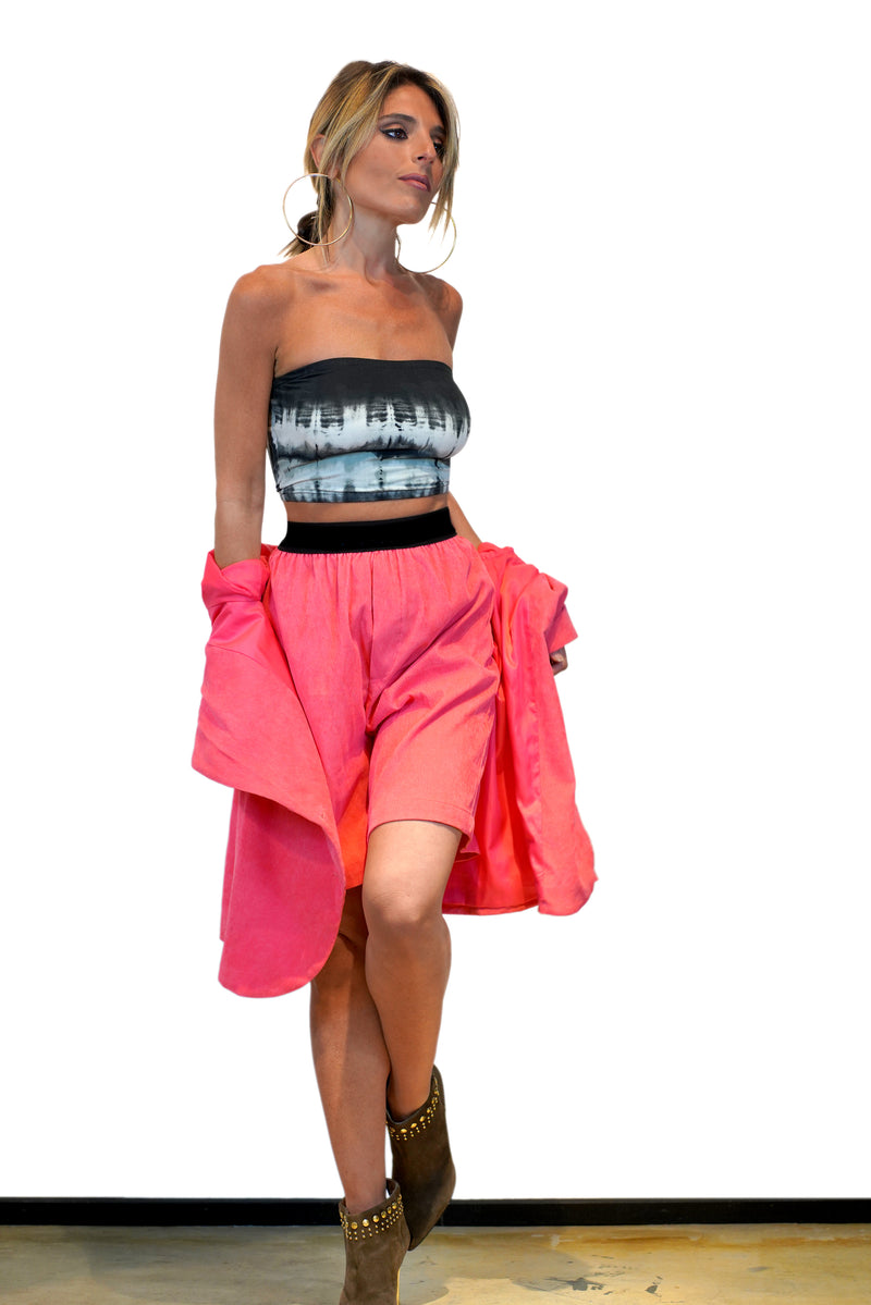 Tie Dye Print Bra Crop Tube Top