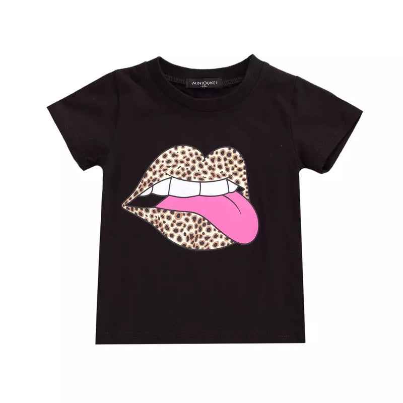 *Leopard lips T-shirt