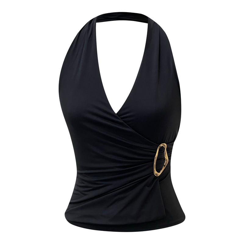embellished halter top