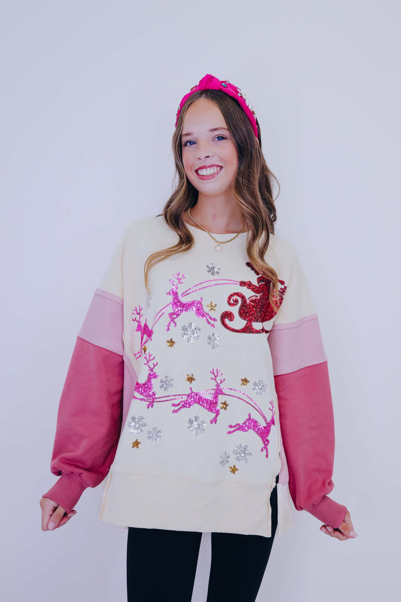 Sleigh Away Sequin Embellished Top