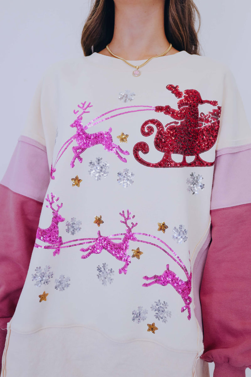 Sleigh Away Sequin Embellished Top