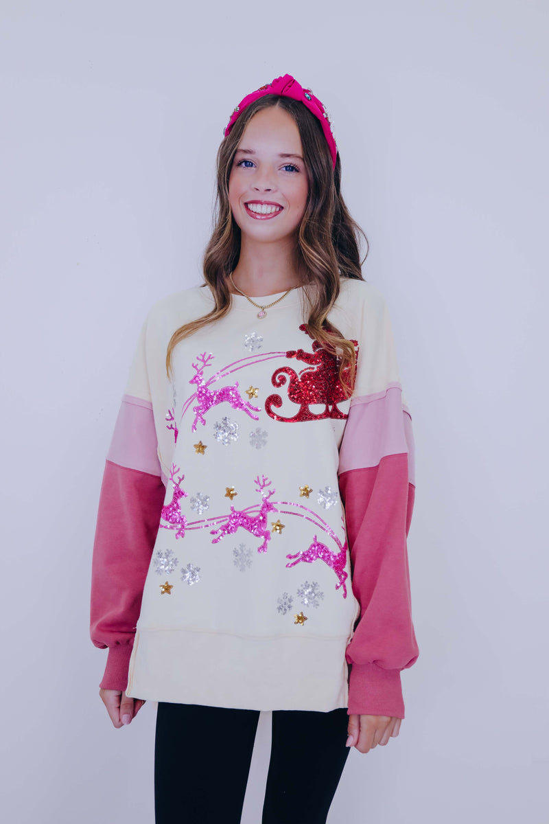 Sleigh Away Sequin Embellished Top