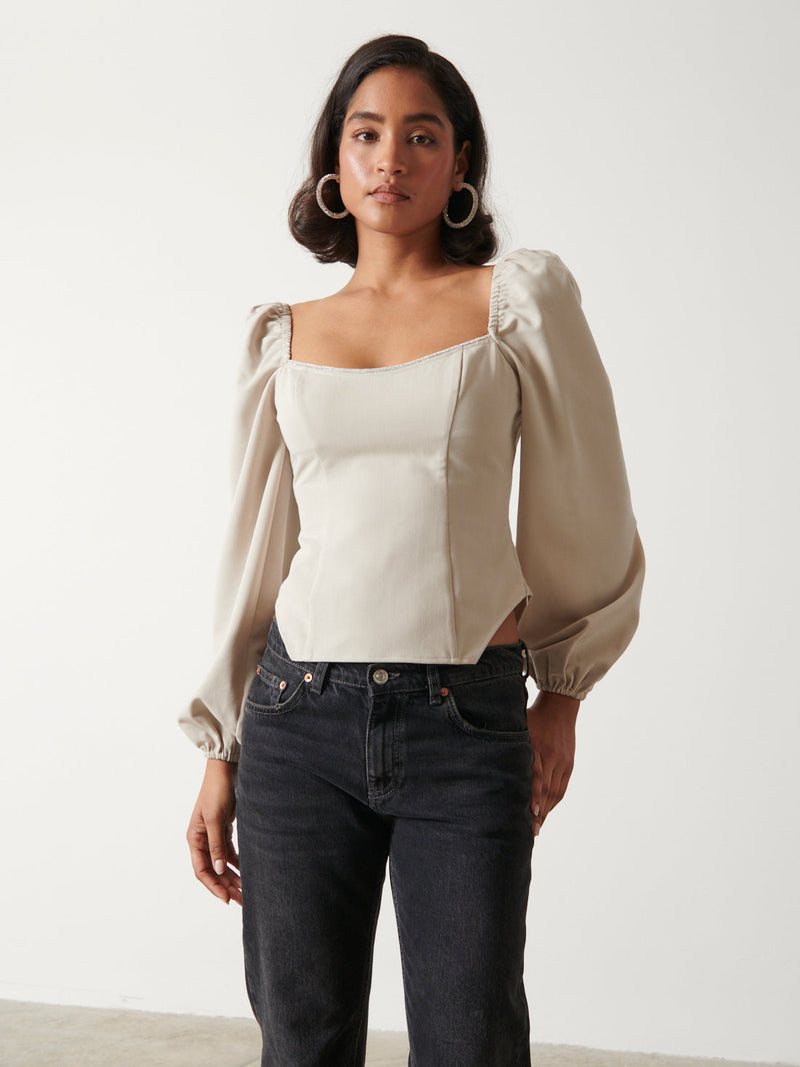 Niamh Embellished Top Stone