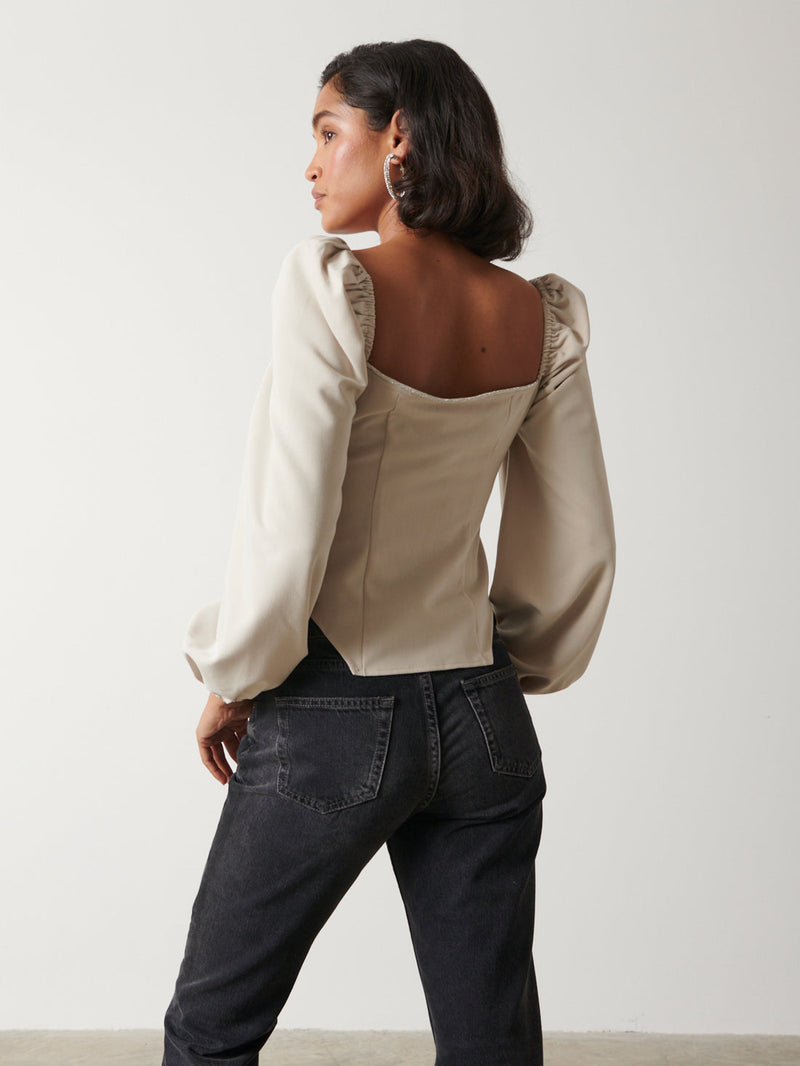 Niamh Embellished Top Stone