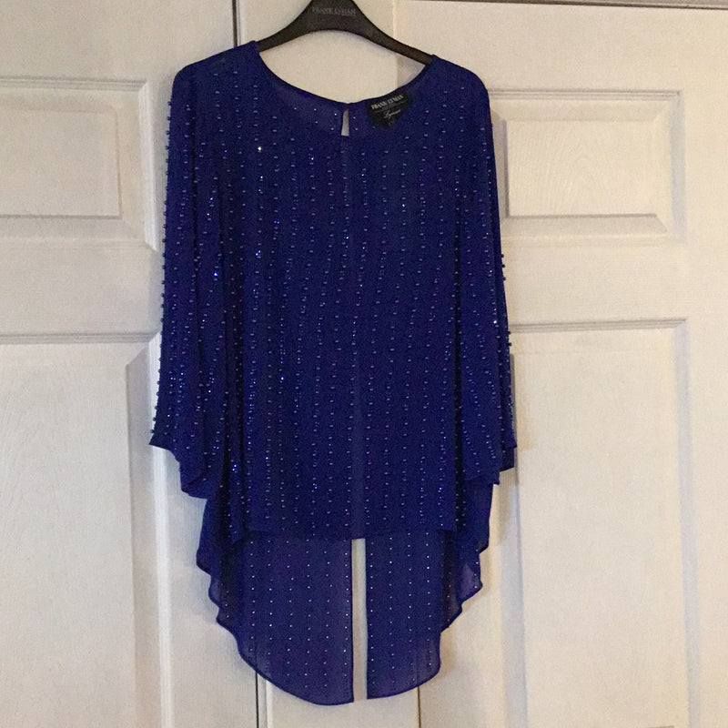 242302U frank Lyman woman’s top with embellishment electric blue