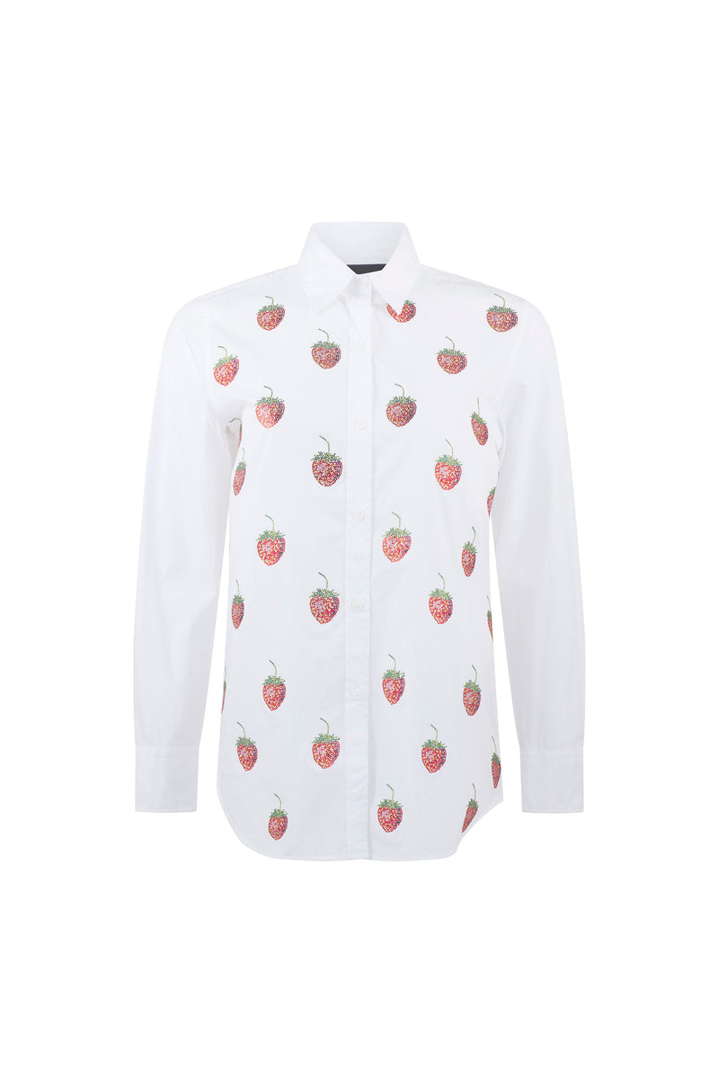 'EMBELLISHED STRAWBERRY FIELDS' NEW CLASSIC SHIRT