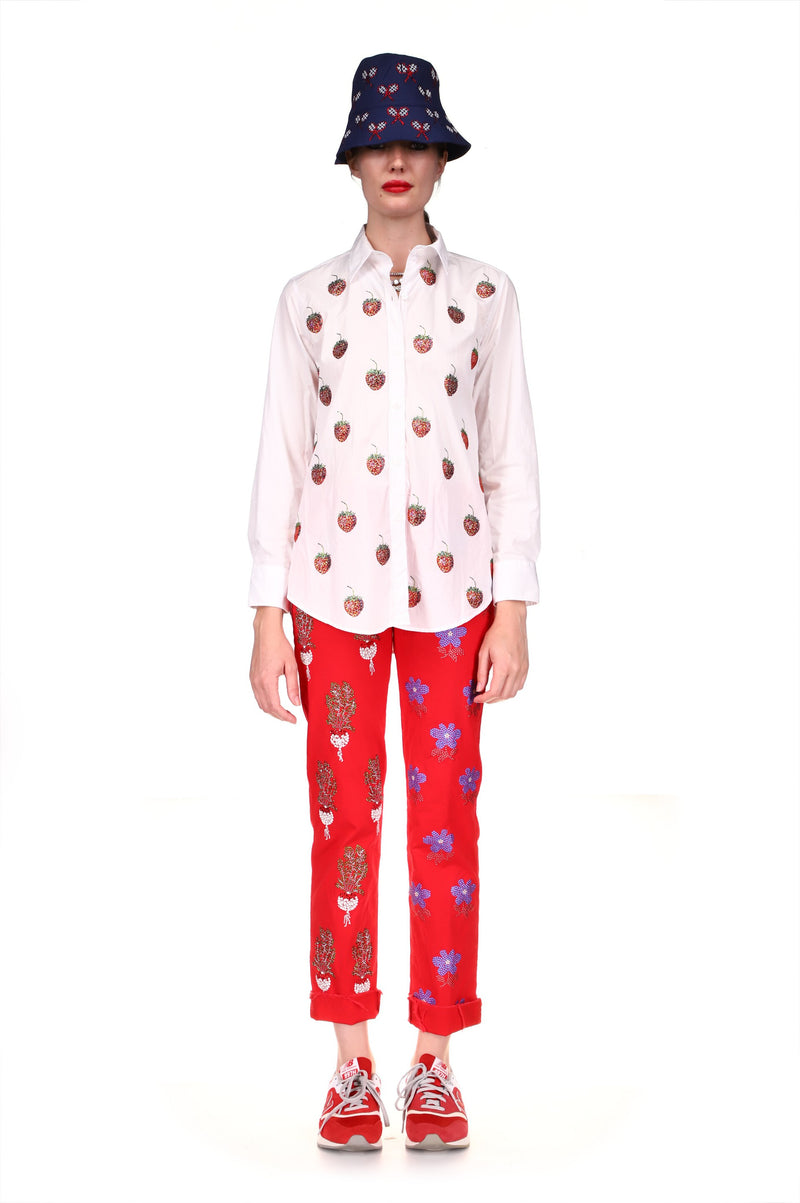'EMBELLISHED STRAWBERRY FIELDS' NEW CLASSIC SHIRT