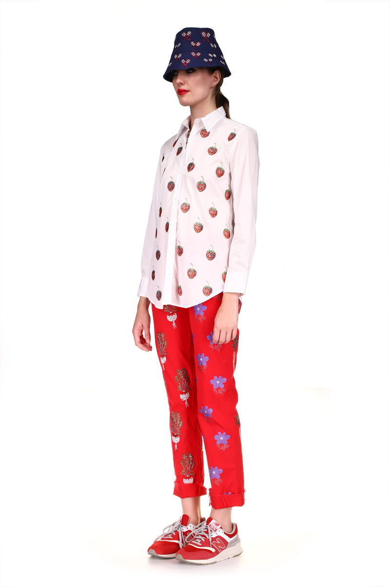 'EMBELLISHED STRAWBERRY FIELDS' NEW CLASSIC SHIRT
