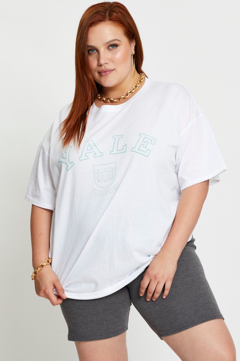 White Short Sleeve Jersey Crew Neck