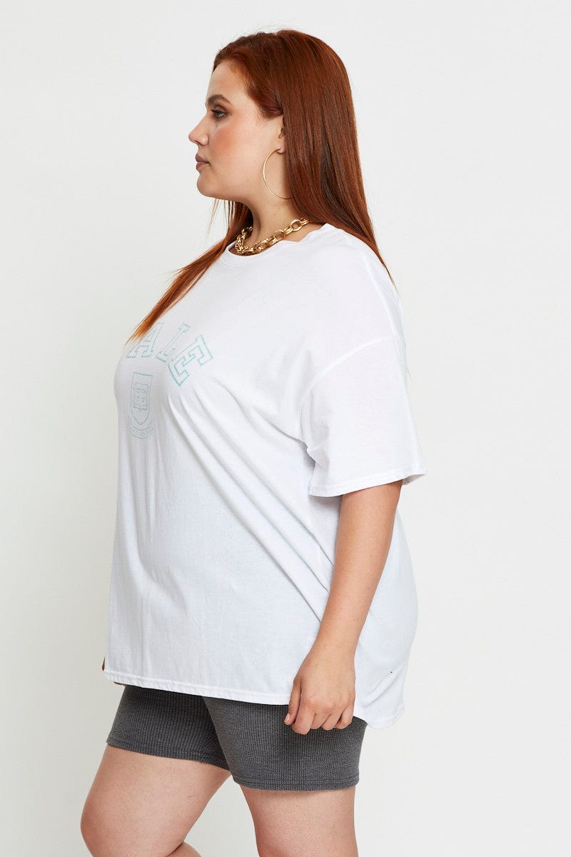 White Short Sleeve Jersey Crew Neck