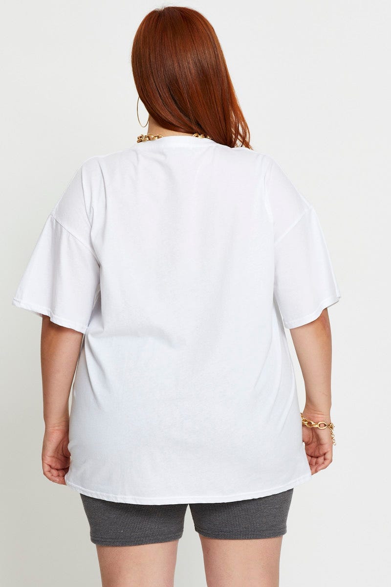 White Short Sleeve Jersey Crew Neck
