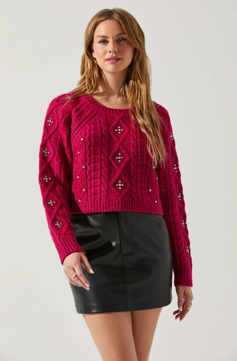 Madison Rhinestone Embellished Sweater
