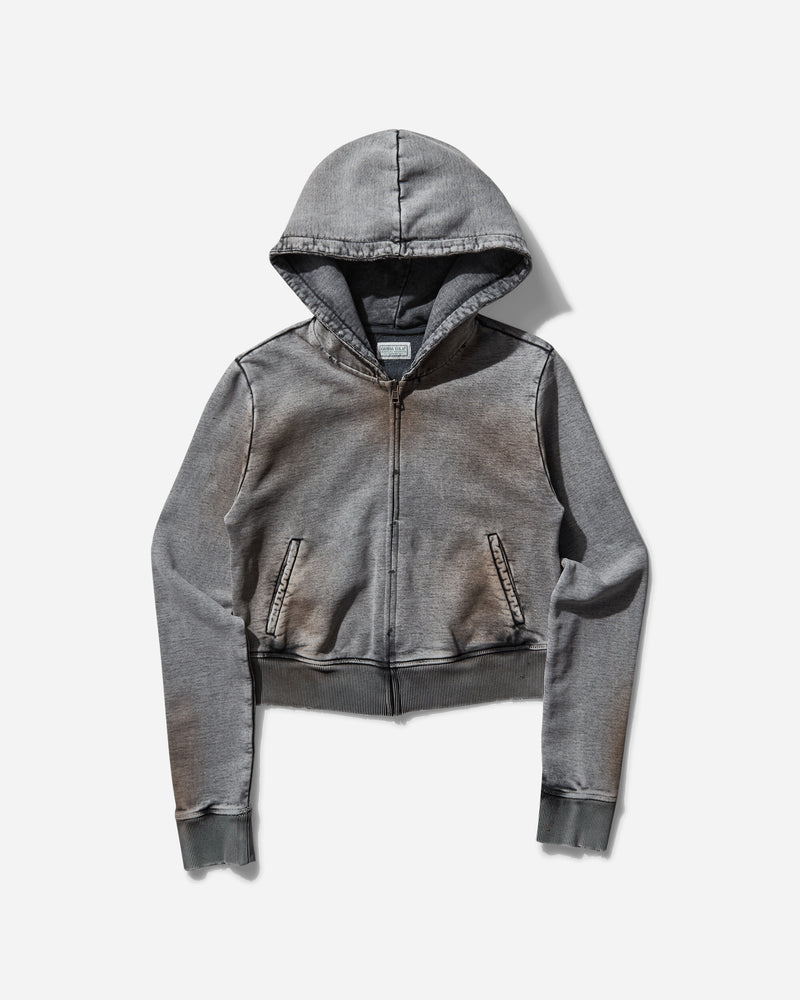 Women's Crystal-Embellished Zip Hoodie Dirty Tan Wash