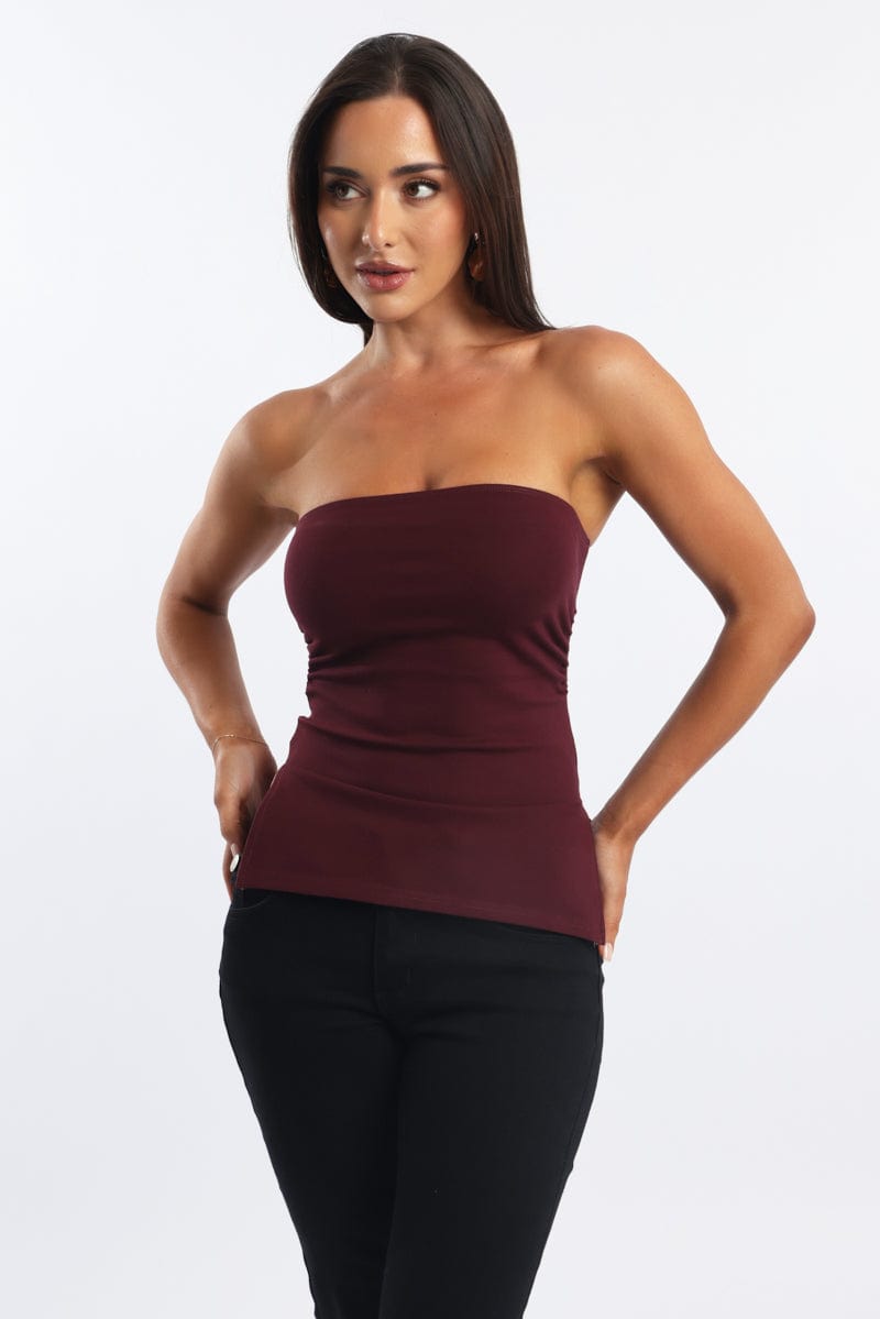 Red Bandeau Top