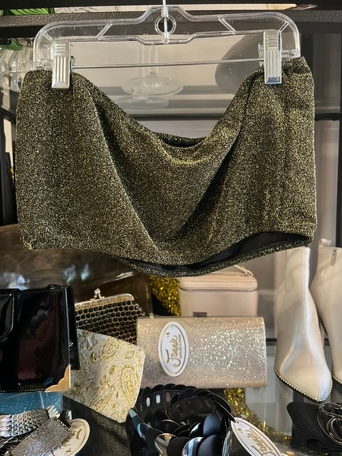 Metallic Gold Bandeau Top, size M. #1010