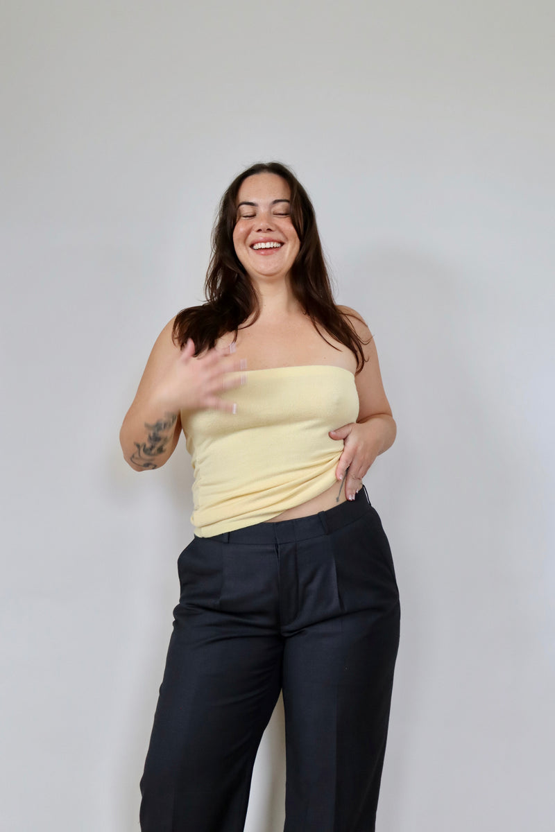 Yellow Knitted Bandeau Top