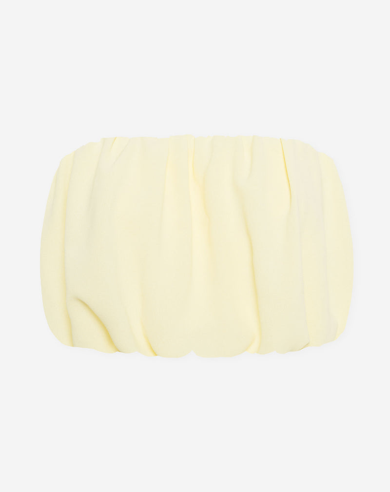 JULIE BUBBLE HEM BANDEAU TOP BUTTER YELLOW