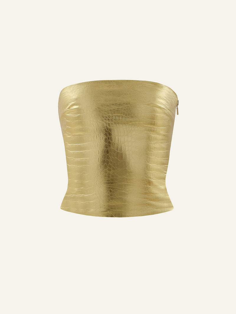 Killa bandeau in Gold Croc