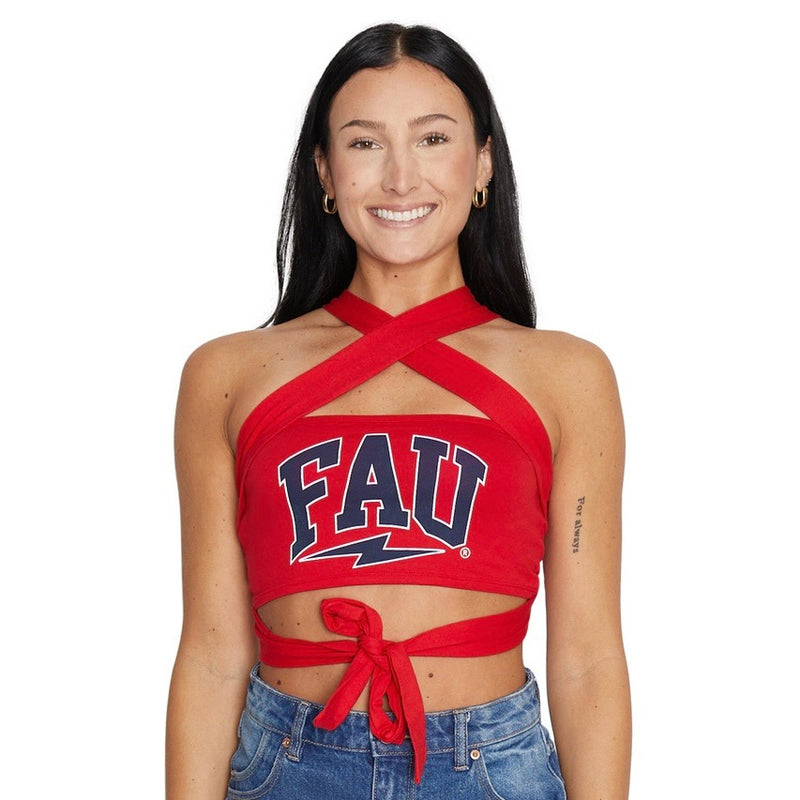 Florida Atlantic Owls Red Multi Way Bandeau Top