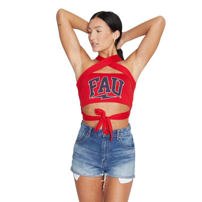 Florida Atlantic Owls Red Multi Way Bandeau Top