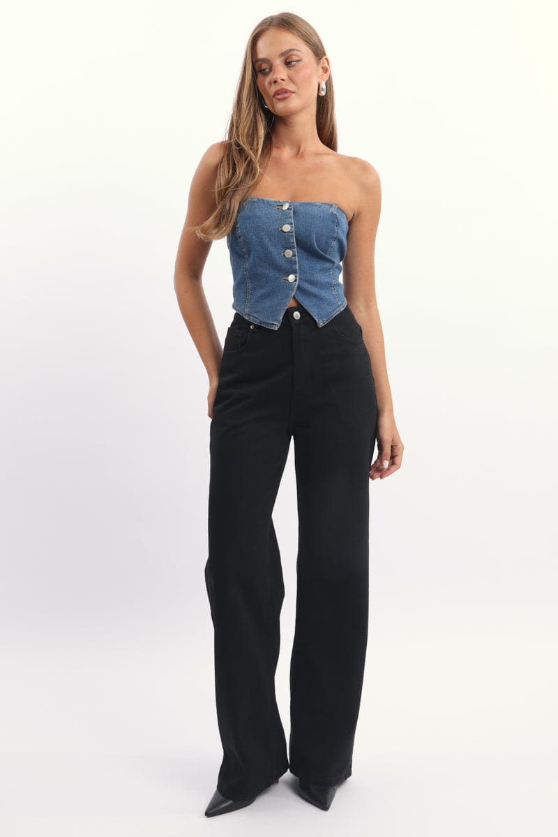 Denim Vest Bandeau