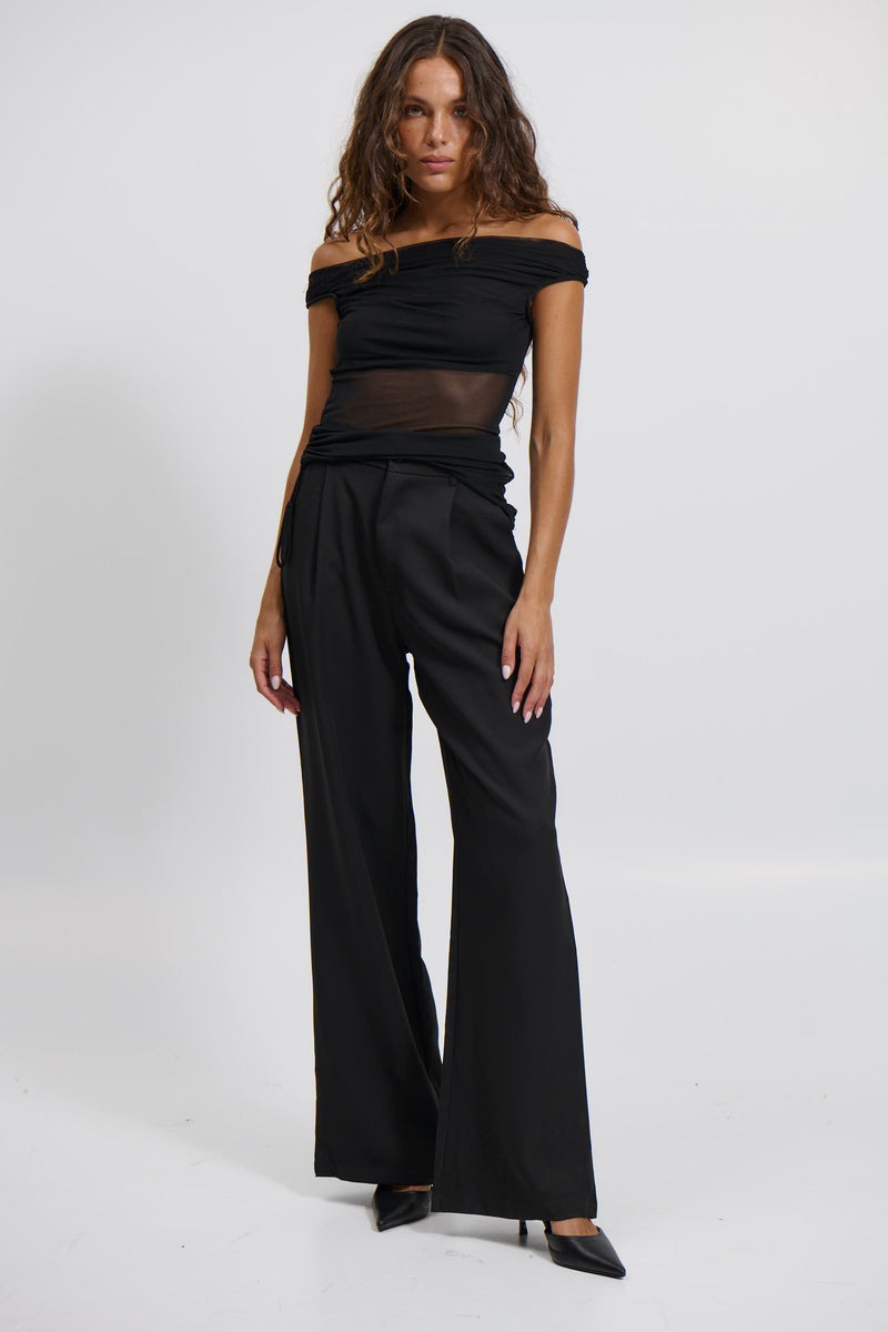 Cherish Off The Shoulder Top Black