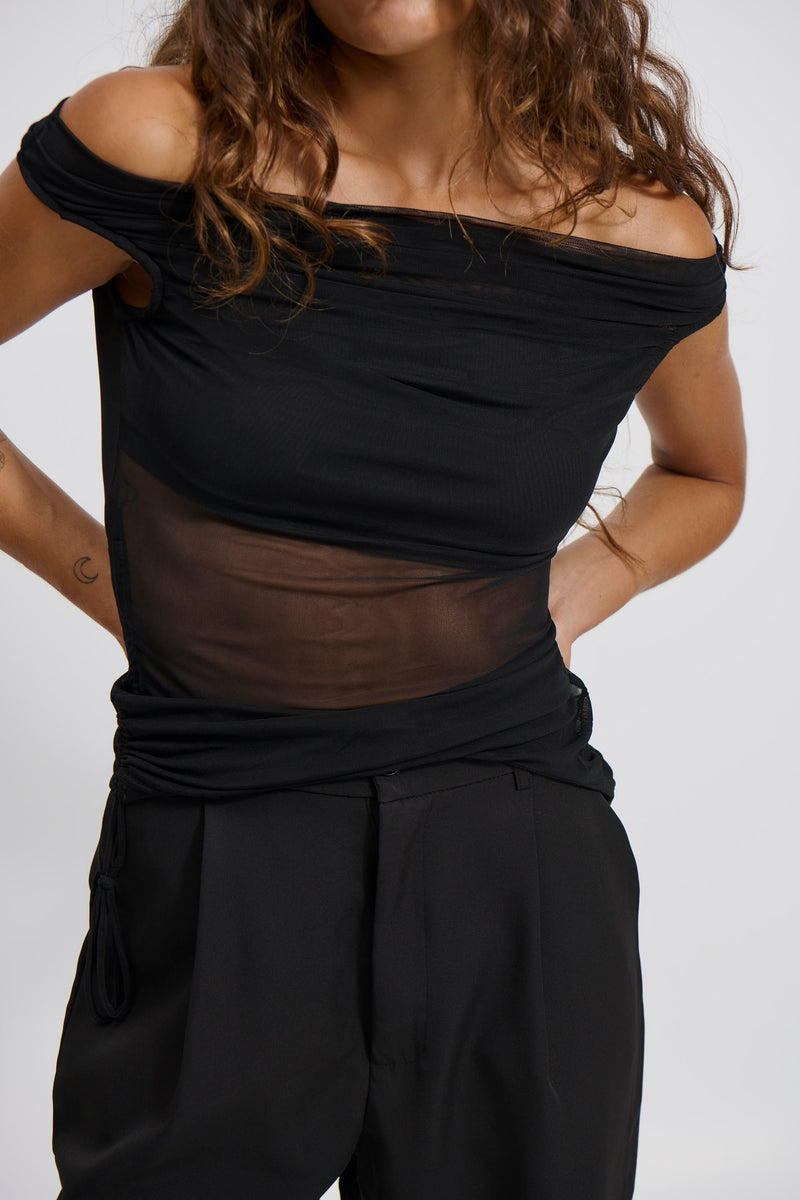 Cherish Off The Shoulder Top Black