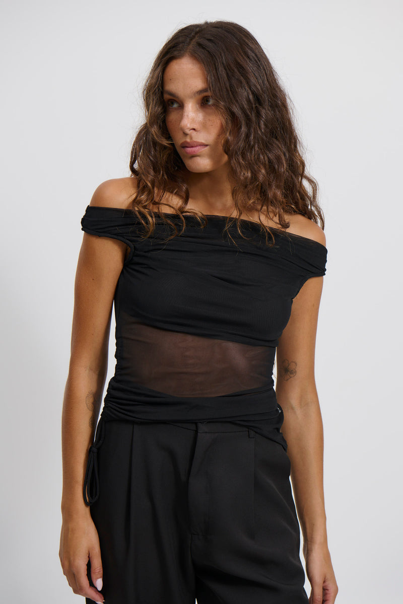 Cherish Off The Shoulder Top Black