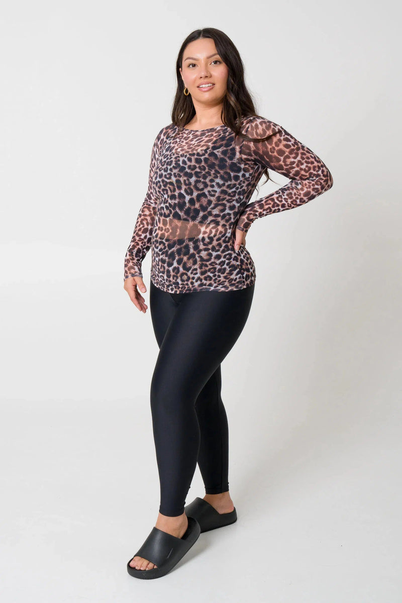 Net Fitted Long Sleeve Tee - Cave Girl