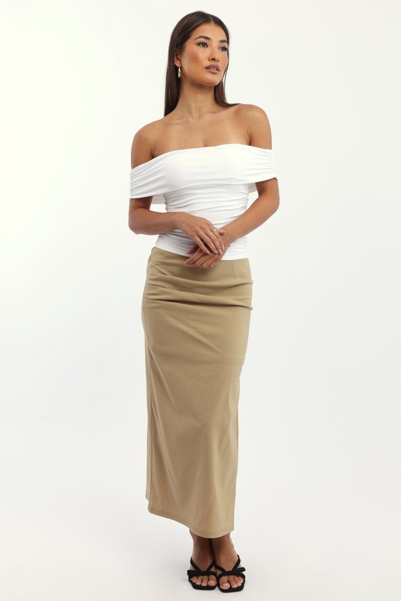 White Off Shoulder Top Supersoft