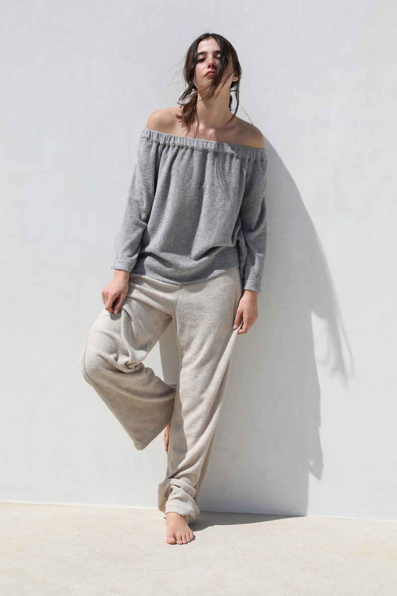 The On or Off the Shoulder Top - Thin Textured Terry