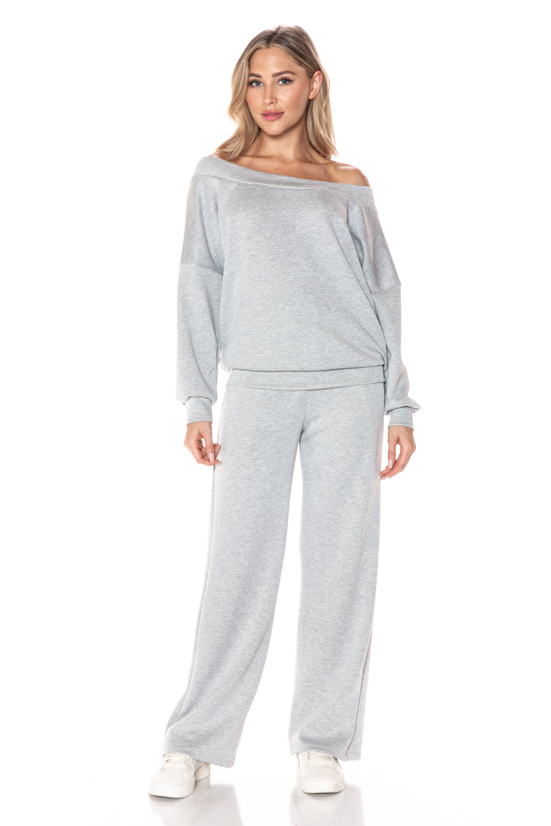 Off Shoulder Sweatshirt Top