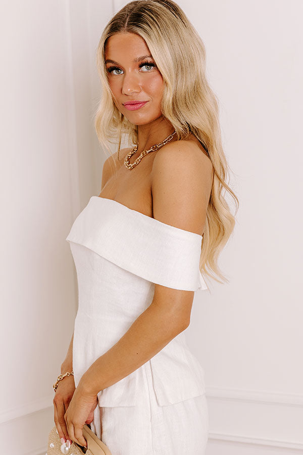 Cosmopolitan Chic Linen Off Shoulder Top