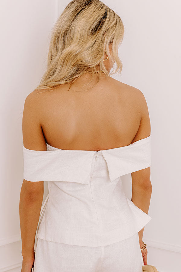 Cosmopolitan Chic Linen Off Shoulder Top