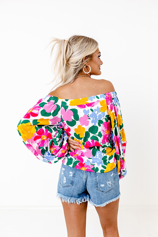 Gramercy Garden Off Shoulder Top in Pink