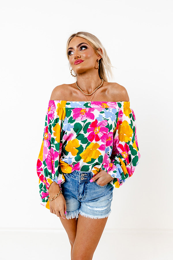 Gramercy Garden Off Shoulder Top in Pink