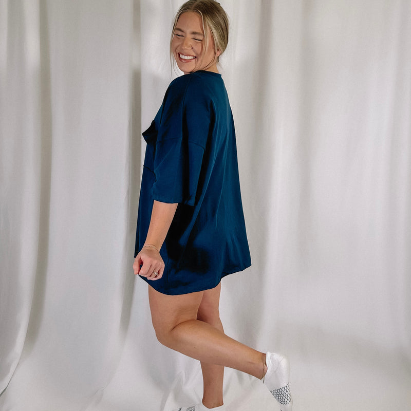 Laid Back Oversized Boyfriend Tee - Midnight - LAST ONE