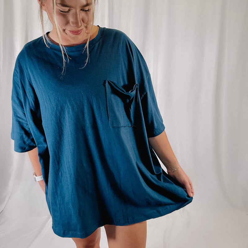 Laid Back Oversized Boyfriend Tee - Midnight - LAST ONE