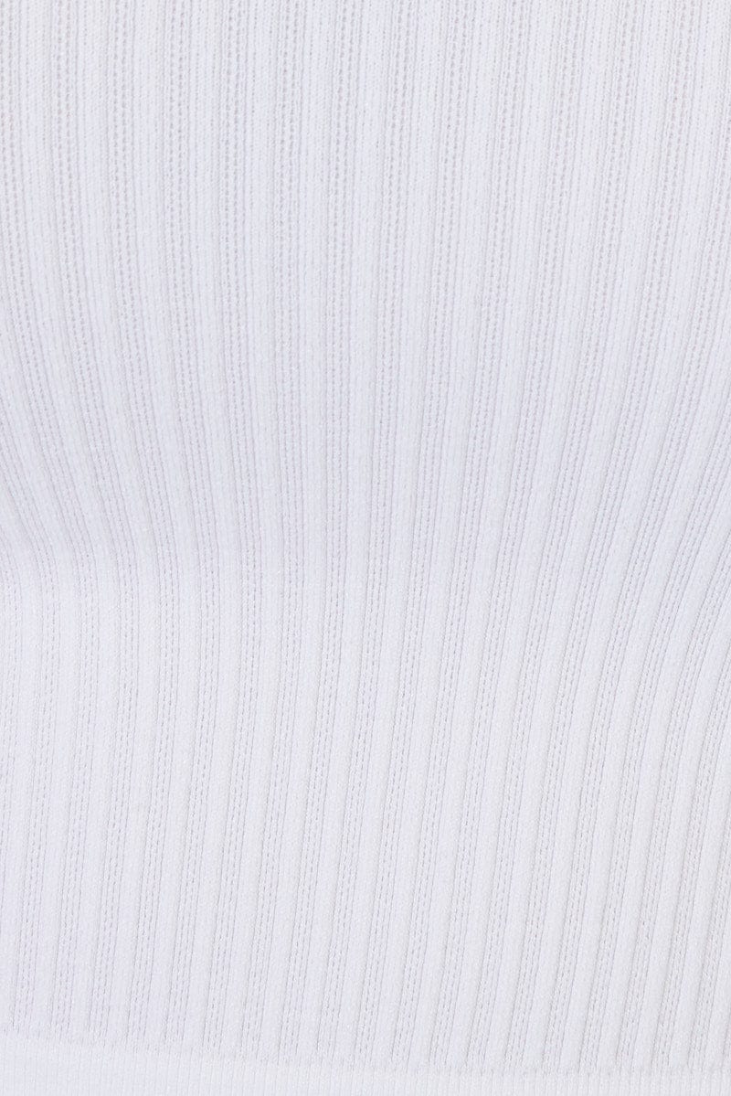White Cut Out Tank Top Crew Neck Seamless