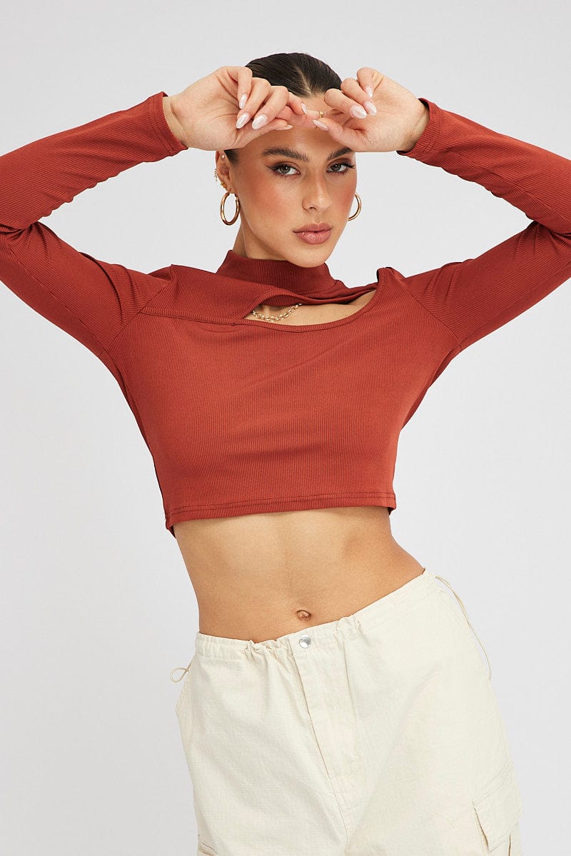 Beige Cut Out Top