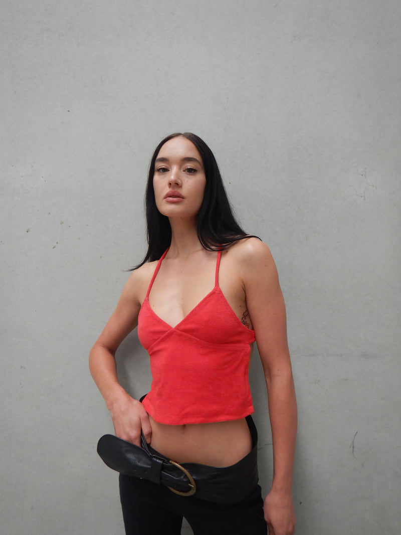 Peggy Backless Top — Poppy