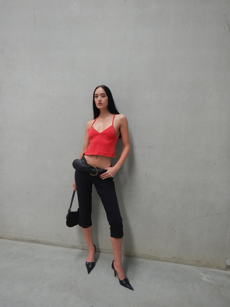 Peggy Backless Top — Poppy
