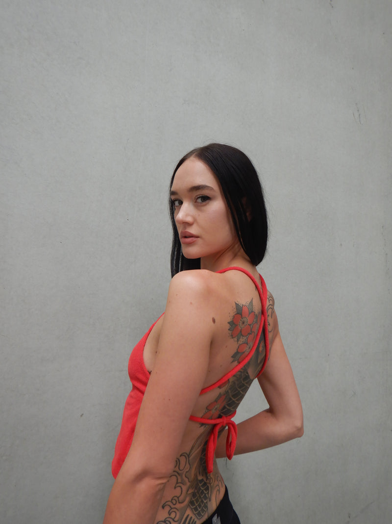 Peggy Backless Top — Poppy