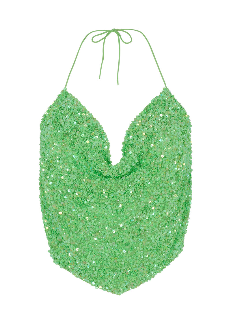 Green Leisha Backless Top