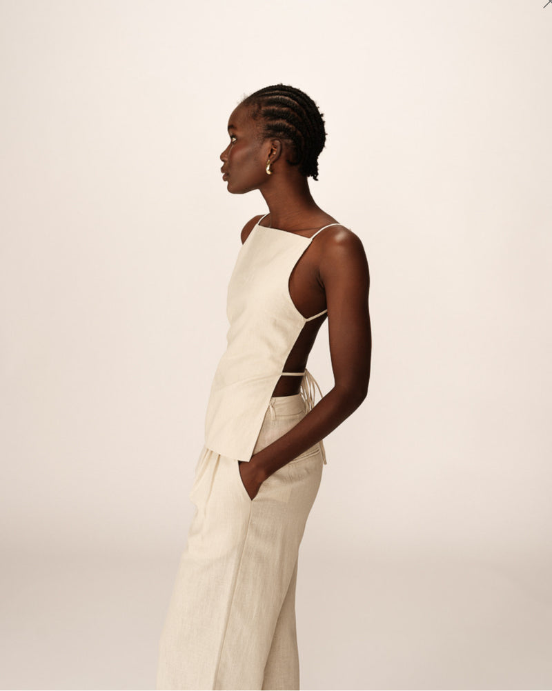 Grace & Mila Women’s “Pesto” Backless Top (Beige)