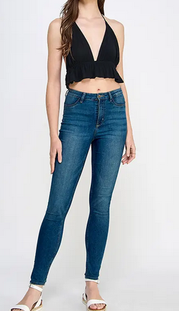 Women's Backless Ruffle Halter Top